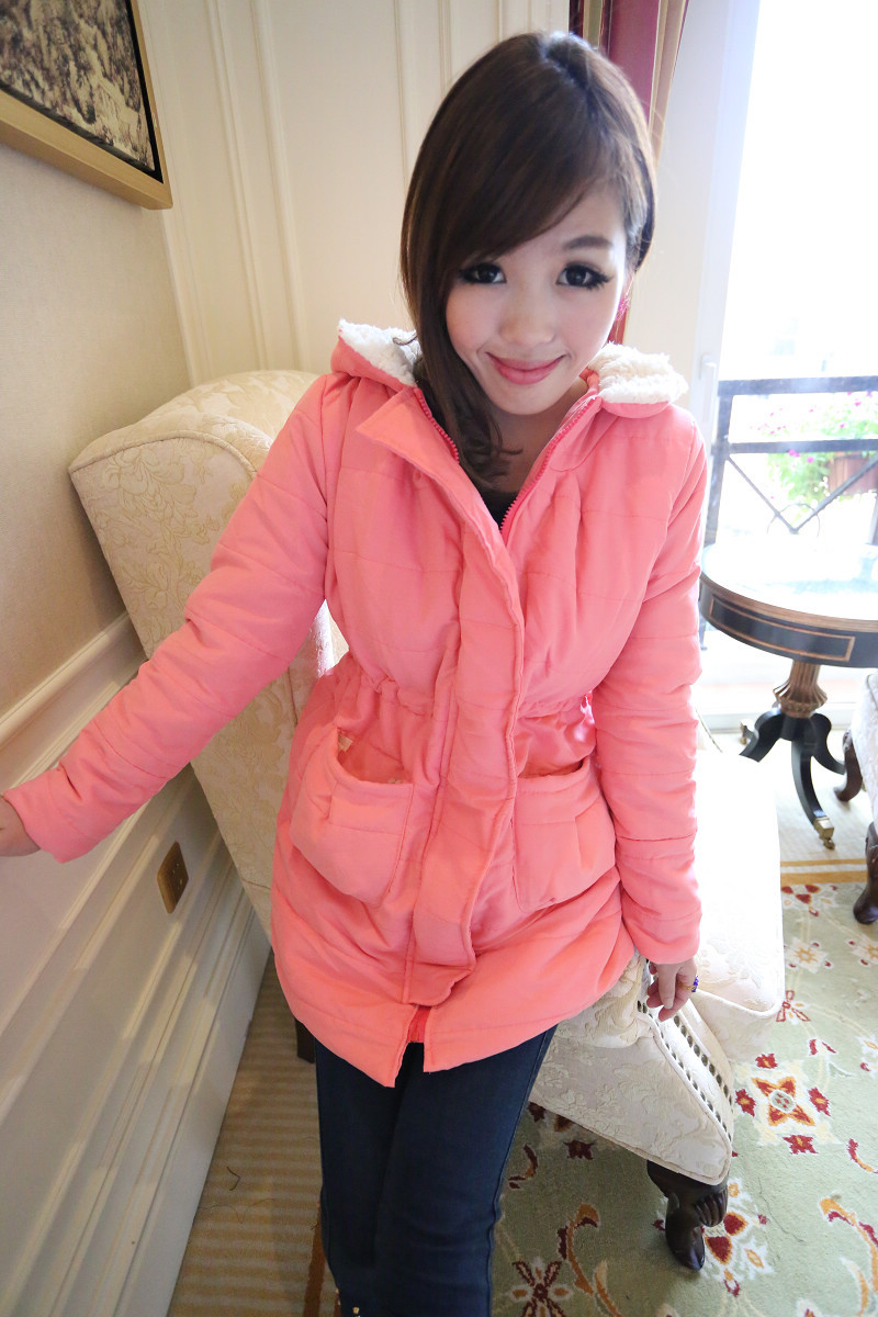 Cotton-padded berber fleece double layer long design long-sleeve wadded jacket cotton-padded jacket 6055