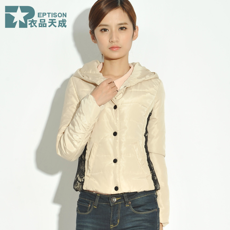 Cotton-padded jacket women outerwear 2012 winter women's with a hood wadded jacket female short design mf009