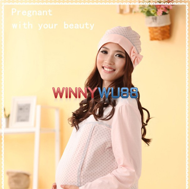 Cotton Soft Confinement Cap Maternity Hat Women Windproof Hat Cap with Bow and Polka Dot 20 pcs/Lot