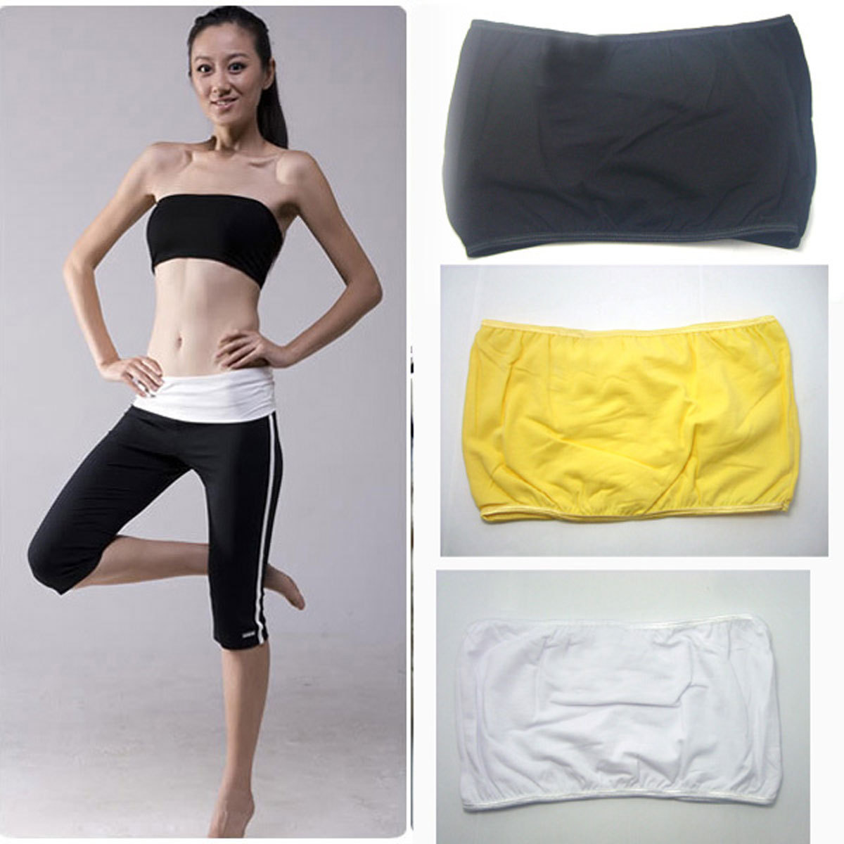 Cotton spaghetti strap fashion tube top underwear elastic breathable tube top