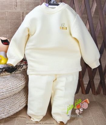 Cotton thermal underwear children buckle shoulder shoulder bamboo fiber open buckle set Y1321 (73-80 yards)  free shipping