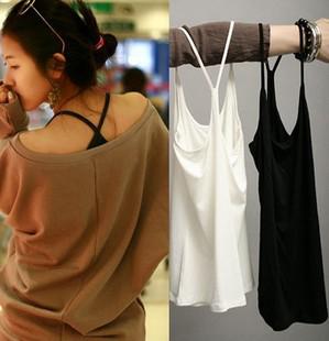 Cotton thread 100% 68cm ultra long slim all-match y basic spaghetti strap vest multicolor