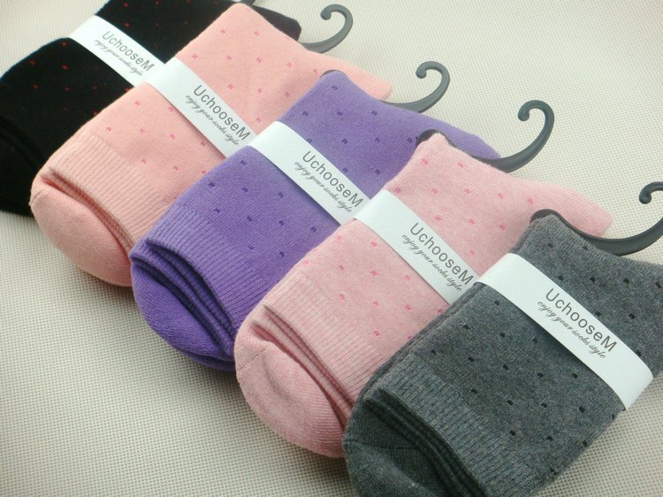 Cotton upset clip figure of lady terry socks nap stockings   1211011