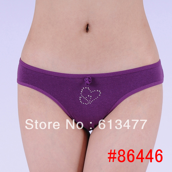 Cotton Women's Sexy Thongs G-string Underwear Panties Briefs For Ladies T-back,Free Shipping,12pcs/Lot,86446-1