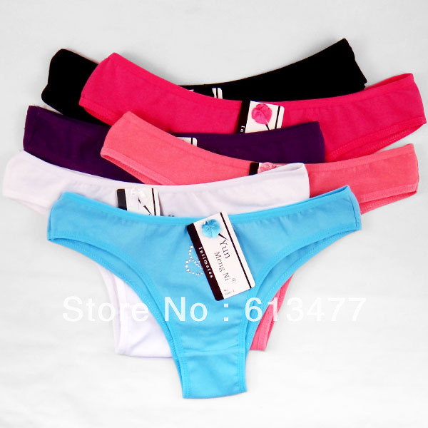 Cotton Women's Sexy Thongs G-string Underwear Panties Briefs For Ladies T-back,Free Shipping,7pcs/Lot,86446-3