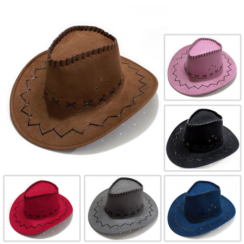 Cowboy hat child adult female male black coffee quality leather cowboy hat