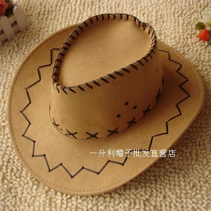 Cowboy hat male women's adult hat strawhat large brim outdoor performance cap