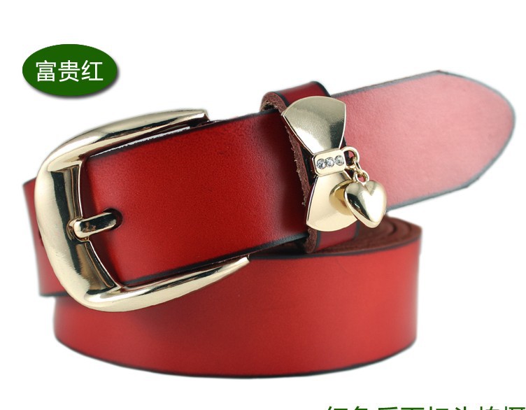 Cowhide belt women's casual genuine leather all-match women's pin buckle strap female belt Free Shipping!