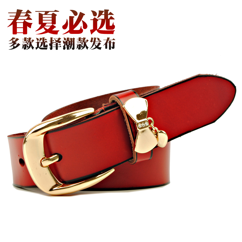 Cowhide belt women's casual genuine leather fashion spring and summer all-match women's cowhide needle