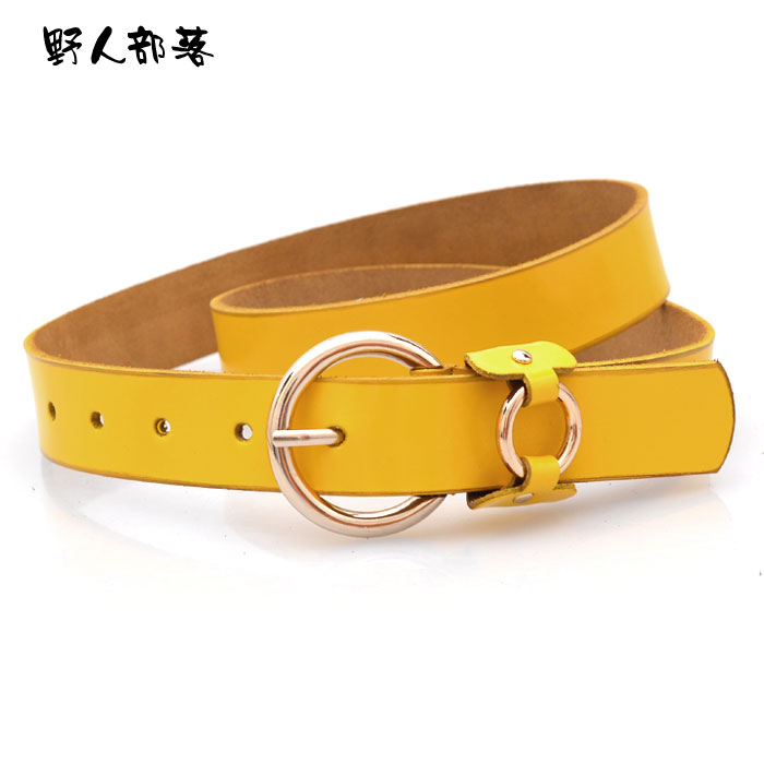 Cowhide fashion all-match women's wide belt female genuine leather candy color strap 6254