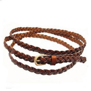 Cowhide ring ultra long women's knitted belt fashion genuine leather strap lengthen all-match