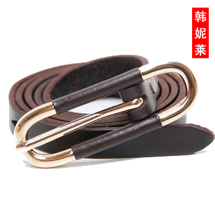 Cowhide strap fashion brief women's casual belt genuine leather thin all-match belt strap np0080