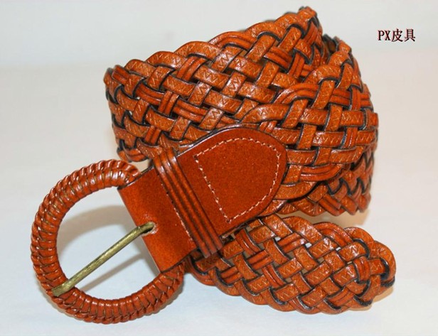 cowhide straw braiding strap vintage genuine leather all-match  decoration wide belt