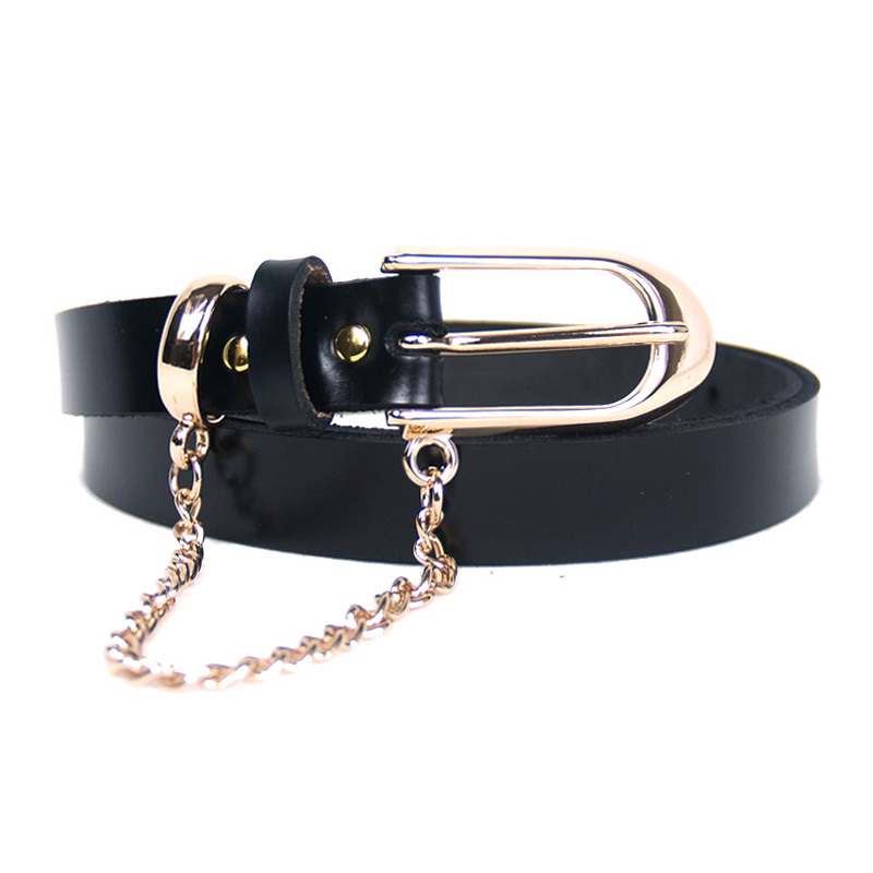 Cowhide women's strap ,genuine leather belt with metal tassel
