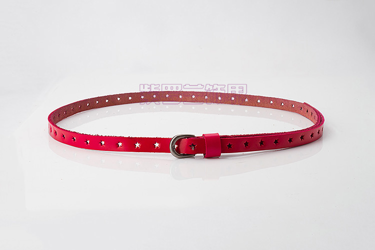 Cowhide women's thin belt tieclasps genuine leather strap fashion all-match decoration belt white