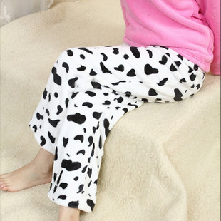 cows class point coral fleece pyjama trousers sweethearts outfit