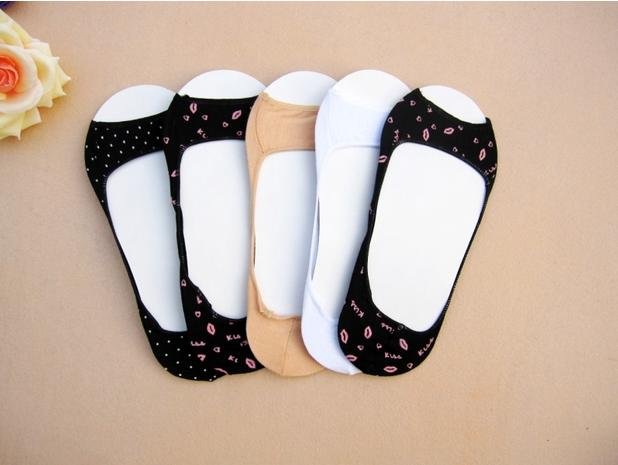 [CPA Free Shipping] Wholesale Fashion Cotton  Fingerless Sock Slippers / Colorful Ladies No Show 50pair/lot (SM-18)