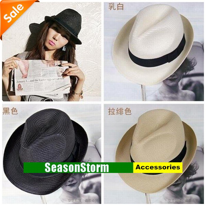 [CPA Free Shipping] Wholesale Fashion Straw Jazz Cap / Korean Style Knitted Hat 10pcs/lot (SE-08)