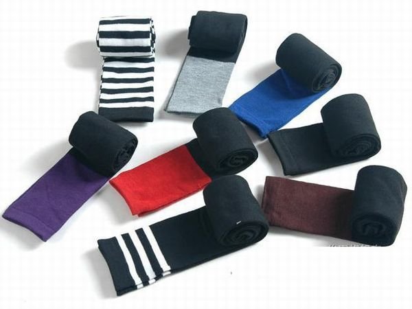 [CPA Free Shipping] Wholesale Ladies 80% Cotton Double Color Warm Stockings / Legging Warmer 12 pair/lot (SM-32)