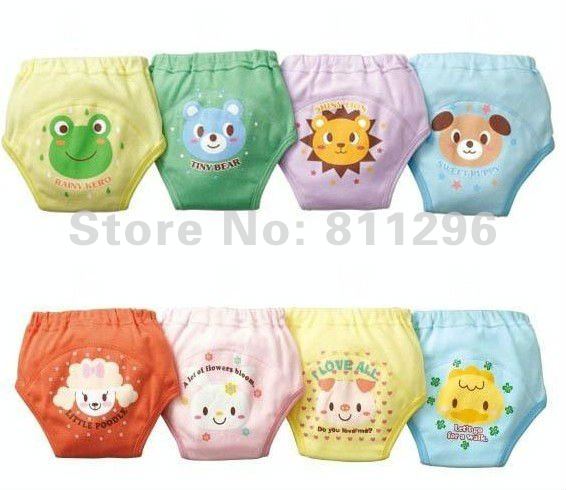 CPA Free Shipping Wholesale Nissen 4Layer Training Pant / Washable Baby Cotton Underwears 24pcs/lot(20011)