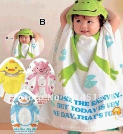 CPAM 4pcs/lot Animal Design Hooded Baby Bathrobe Children Beach Towel Baby Cloak Mantle