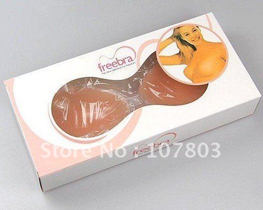 CPAM Free Shipping FreeBra Adhesive Silicone Strapless Backless STRAPLESS Nude Cup Bra. Available Cup Size A,B,C or D 20pcs/lot