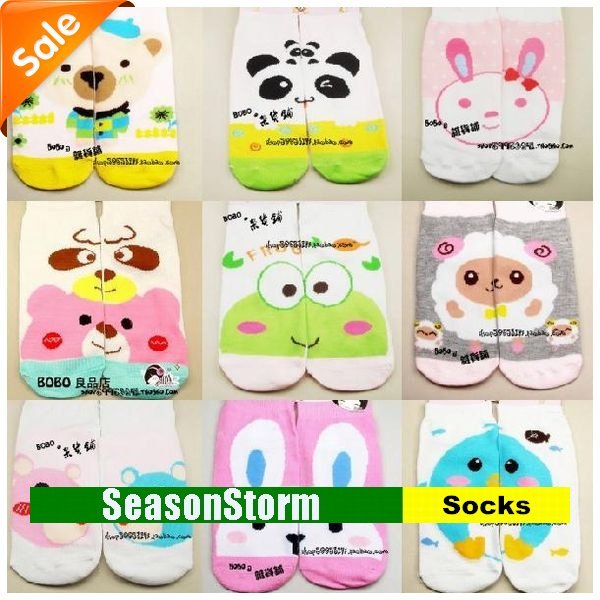 [CPAP Free Shipping] Wholesale Fashion Ladies Short Socks / AB Puzzles Cotton Cartoon No Show 200 pairs/lot (SM-03P)