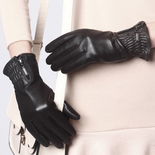 Crievn leather gloves women genuine leather winter thermal winter thermal sheepskin gloves