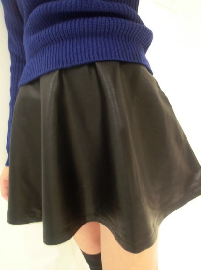 Cristina hn1816 leather skirt two-color