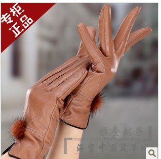 Crocodile autumn and winter classic all-match wool sheepskin gloves women's genuine leather gloves