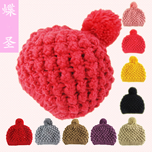Crotch solid color sphere knitted hat m16