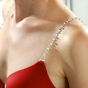 crystal shoulder bra straps , nickel free silver & gold plating, 20 pairs/pack, low MOQ, organza bags supplied for free!