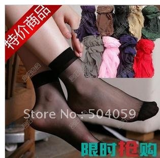 Crystal silk stockings silk stockings short color socks transparent silk stockings