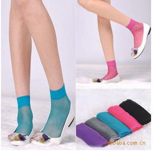Crystal stockings summer velvet sock slippers ultra-thin meat sock solid color silveryarn Women wire short stockings