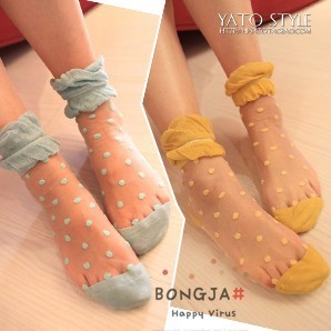 Crystal yarn candy color socks glass stockings vintage glass crystal socks transparent stockings