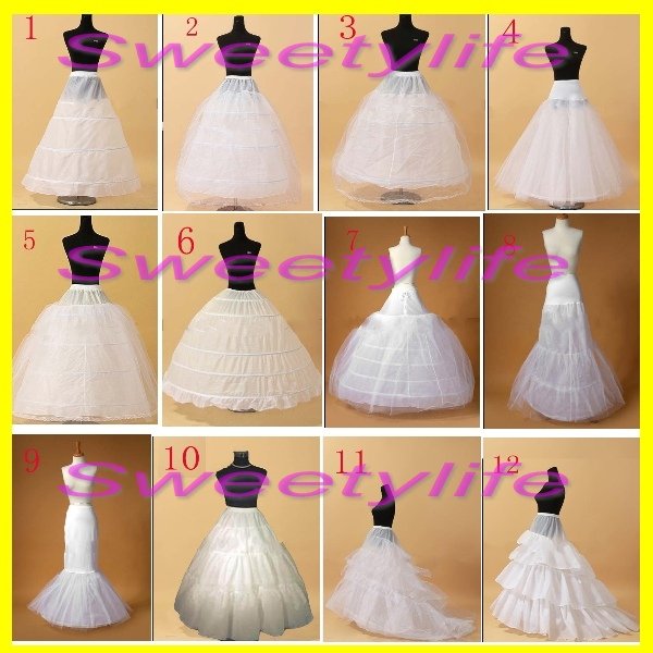Custom 2012 Free Shipping Styles White Petticoat Optional New Hoops For Wedding dresses Underskirt