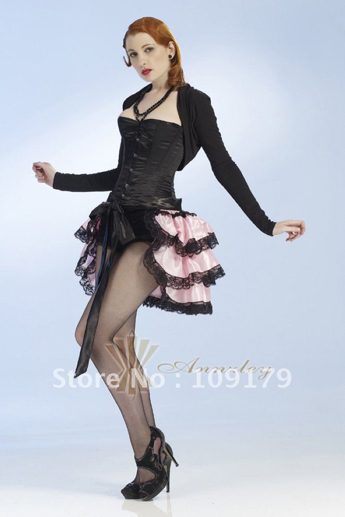 Custom 6 Layers Black Bustier Cake Corset Skirt Pink 2012