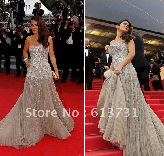 Custom Made 2012 Venice New Arrival Strapless Sweetheat Heavily Sequins Beading Celebrity Evening Dresses 82110