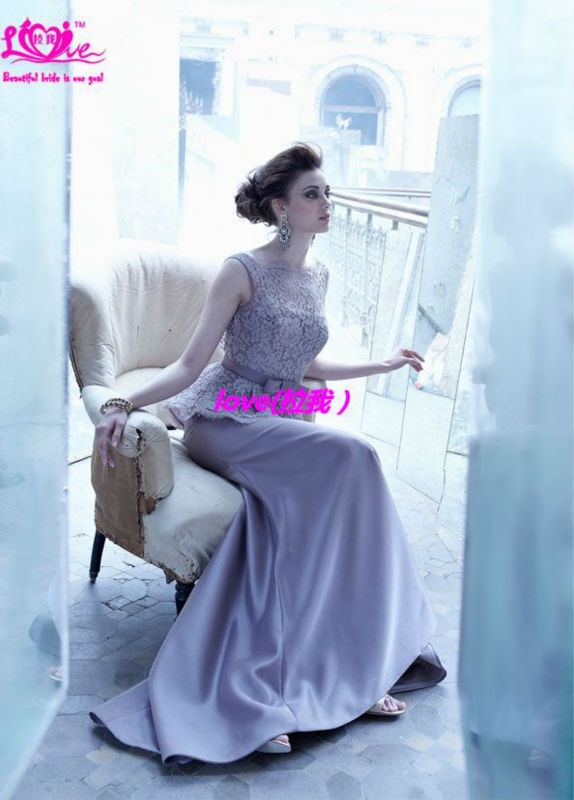 custom made 2013 long maxi low back high collar fashion formal party dresses lace evening/prom dresses gowns