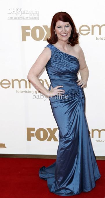 Custom Made! 2013 New Sexy Sheath One Shoulder Floor Length Pleat Celebrity Dresses Kate Flannery