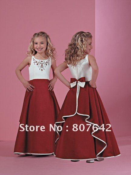 Custom Made A-Line One-shoulder Flower Girl Dress Floor-length Lovely First class Ball Gown Kid Dress Sky741