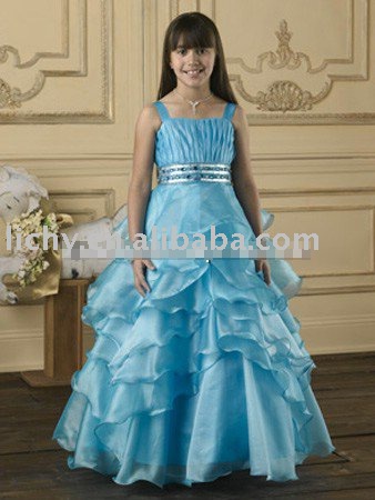 Custom Made Flower Girls Dress , 2010 Design Flower Girl Dress , Flower Girl Gown lya8545