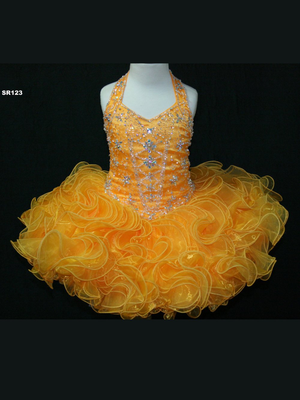 custom made halter cyrtals bodice flower girl dress,toddler girl pageant dress,new style fresshipping cupcake dress 6M-7T