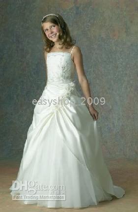 Custom-made purple flowert girl party dress/gown Junior Bridesmaid Dresses AO83