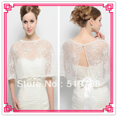 Custom Made White Lace Bridal Wrap Shrug Jacket Bolero Wedding