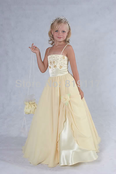 Custom size HOT PRINCESS FLOWER GIRL DRESS custom size  standard 2-10 size for wedding