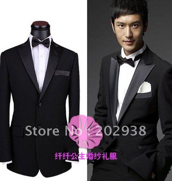 Custom-tailor fashion single breasted groom suits (jacket pants) 2 pieces suit set custom groom wedding dress