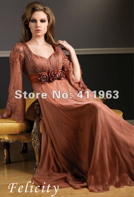 Customize new style free shipping long sleeve evening dress gowns dress WZ0037