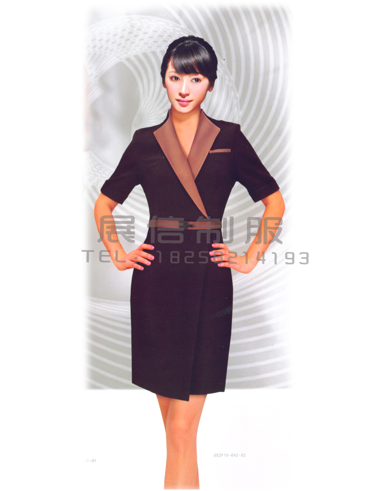 Customize one-piece dress set front desk work wear women's set professional dg044