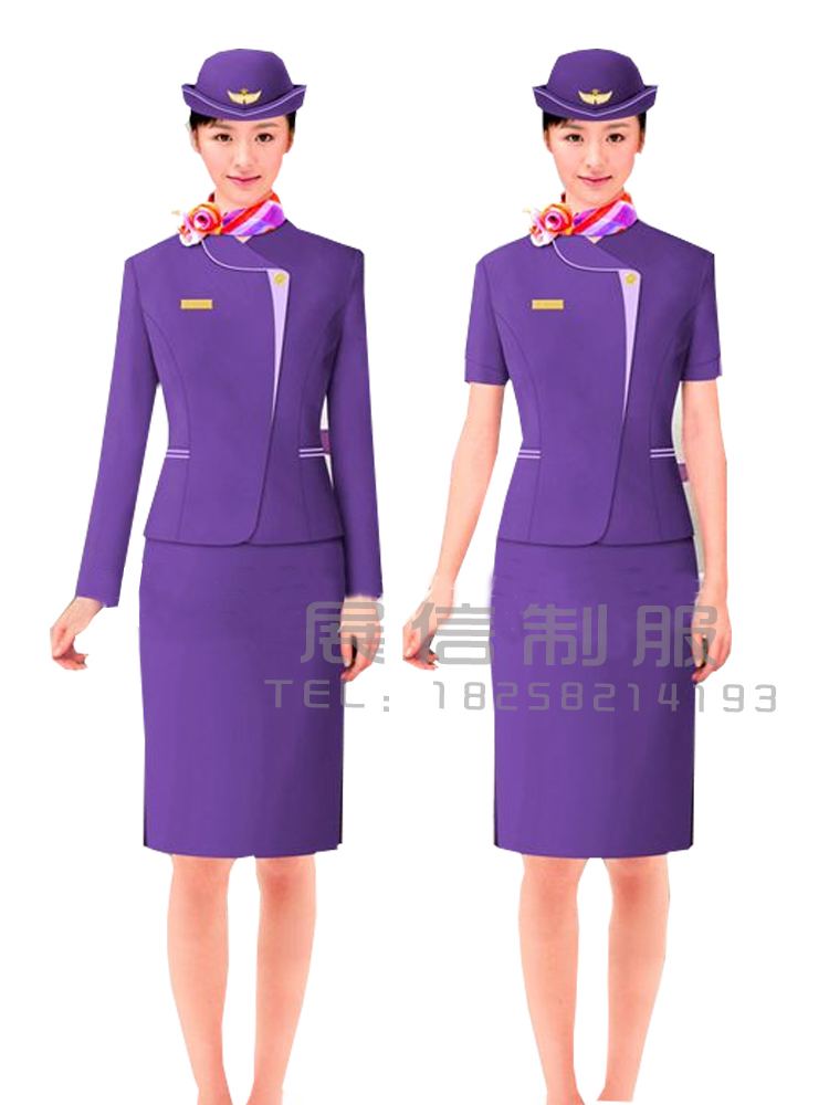 Customize uniforms front desk work wear customize women's set professional stewardess clothing kj002